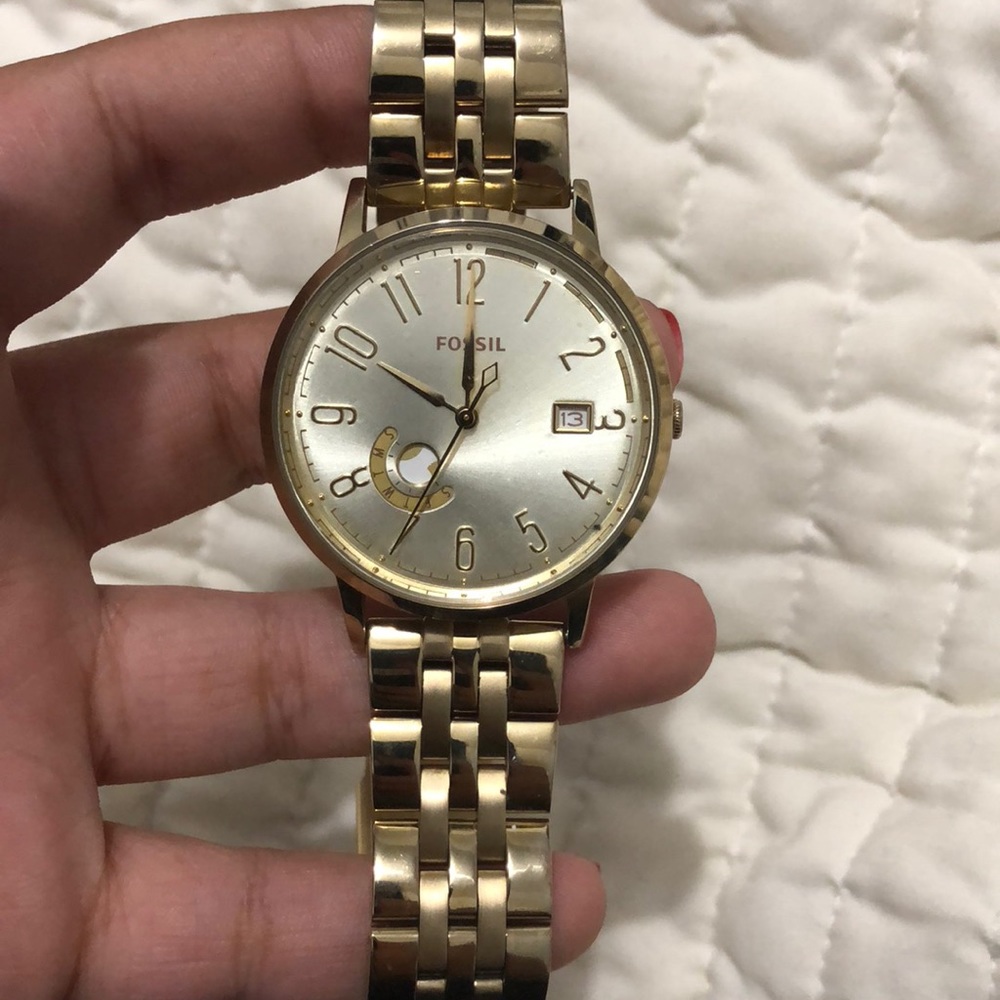 Gold Fossil Watch